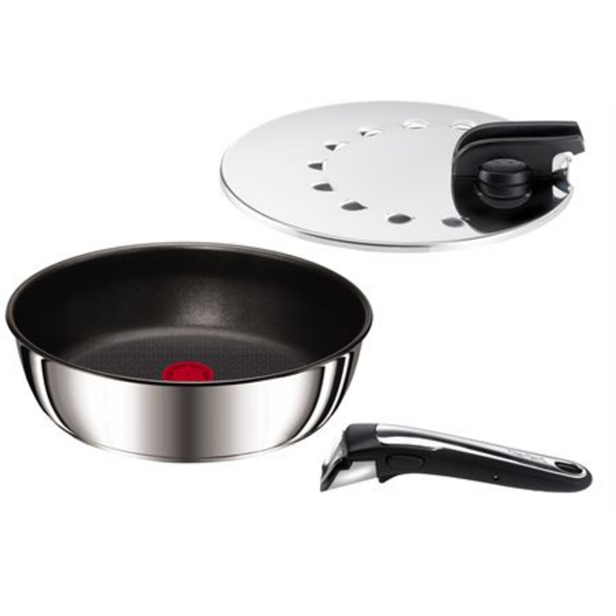 TEFAL INGENIO GOURMET INOX Sauteuse 24 cm + couvecle + poignée - inox pas  cher 