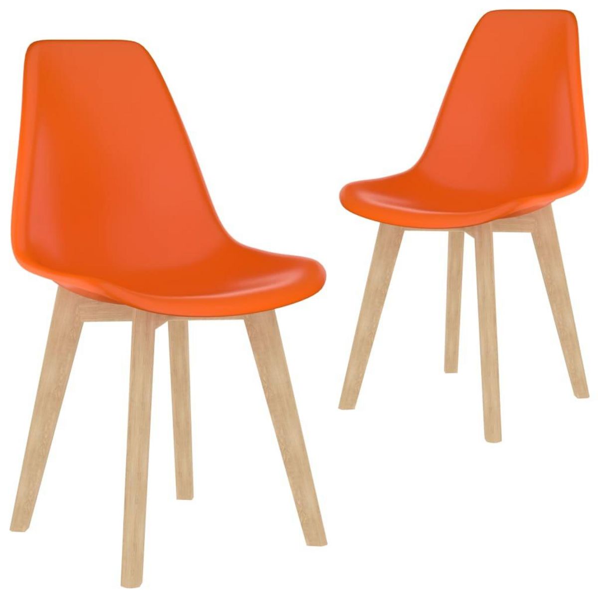 VIDAXL Chaises de salle a manger 2 pcs Orange Plastique
