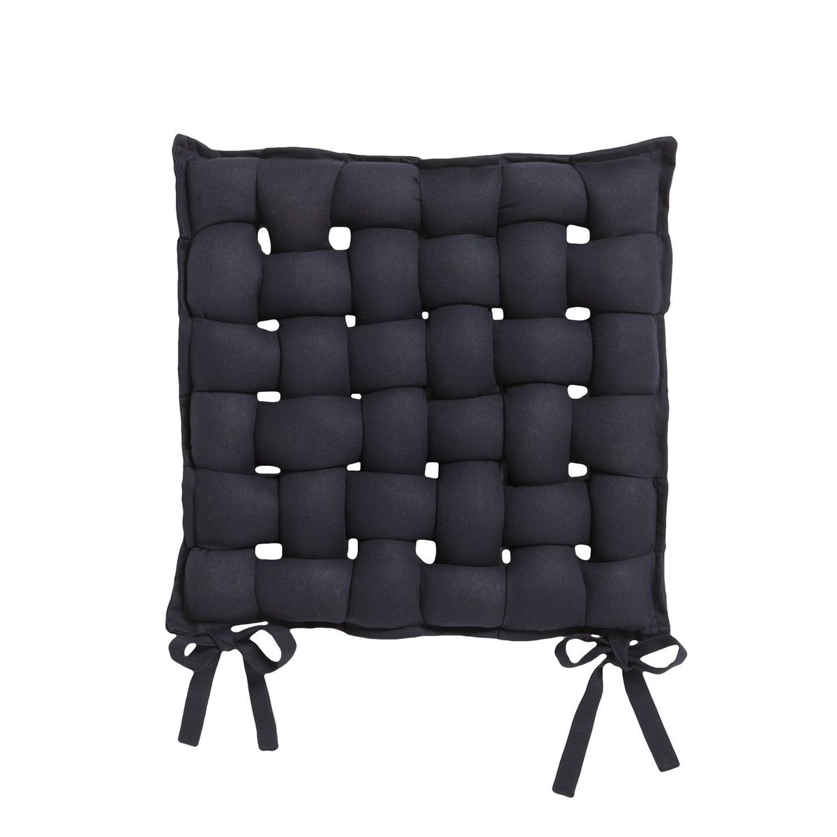 Today Galette de chaise Tressée - 40 x 40 cm - Noir réglisse