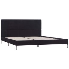 Cadre de lit Noir Tissu 140 x 200 cm