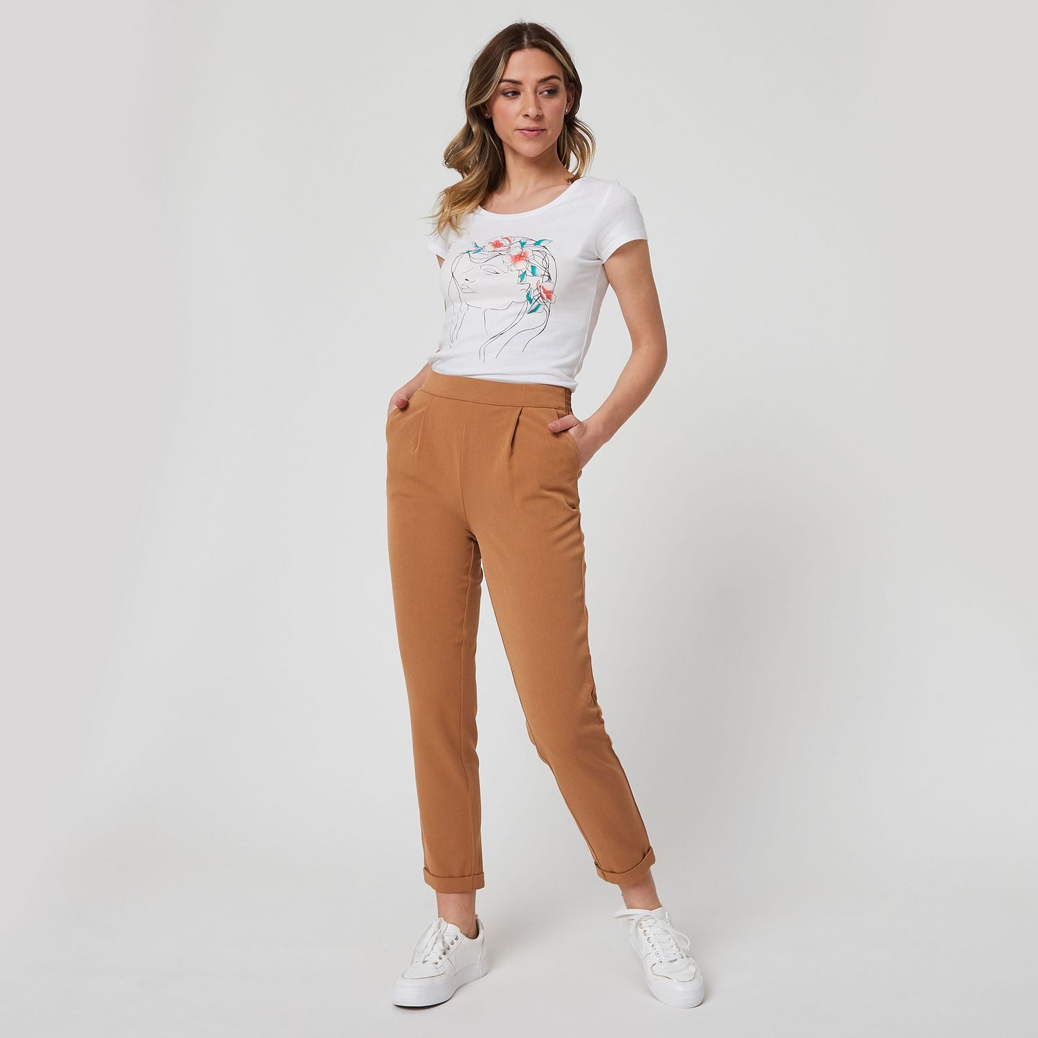 IN EXTENSO Pantalon taille elastiquee femme pas cher Auchan