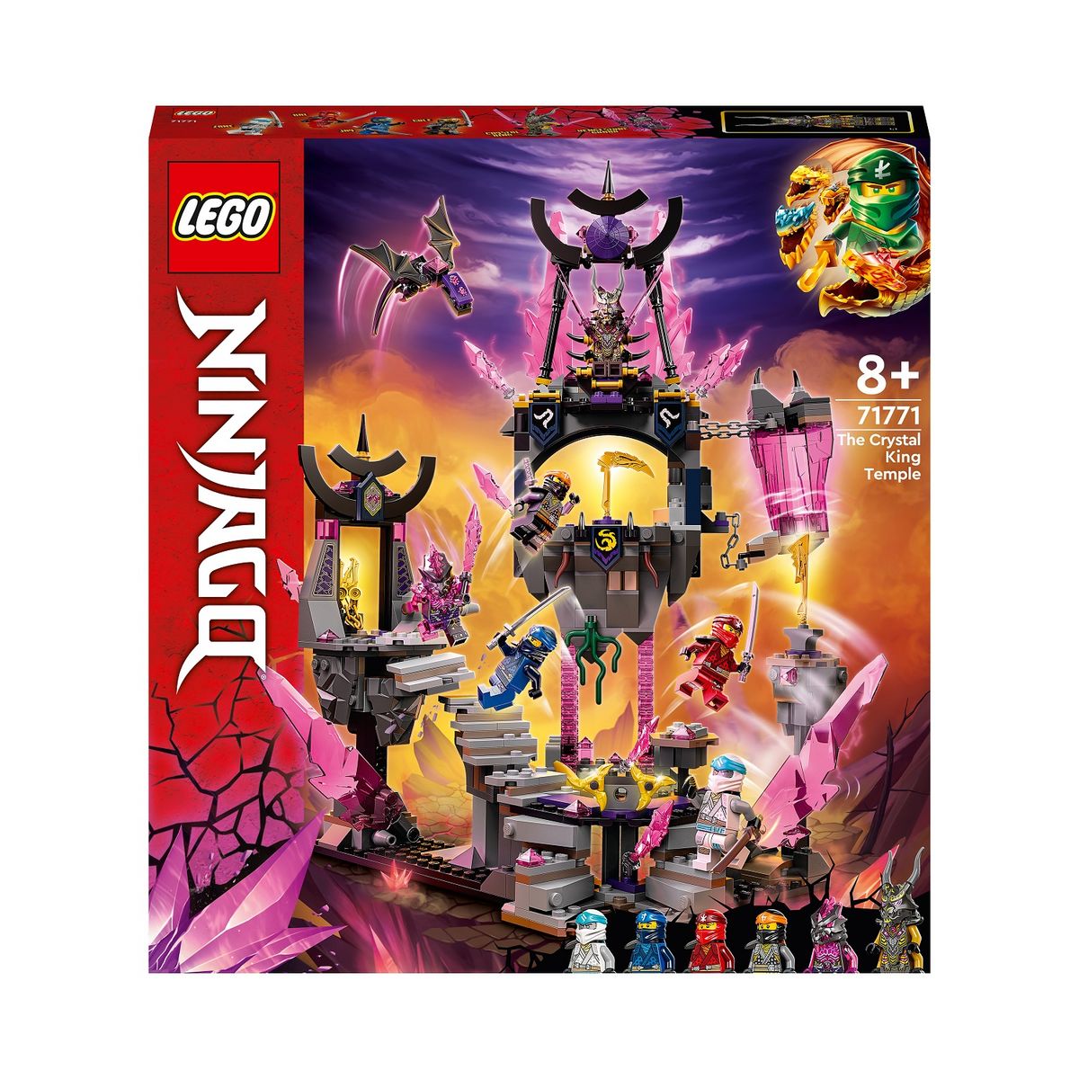 LEGO Ninjago 71771 Le Temple du Roi de Cristal, Jouet pour Enfants avec Mini figurines
