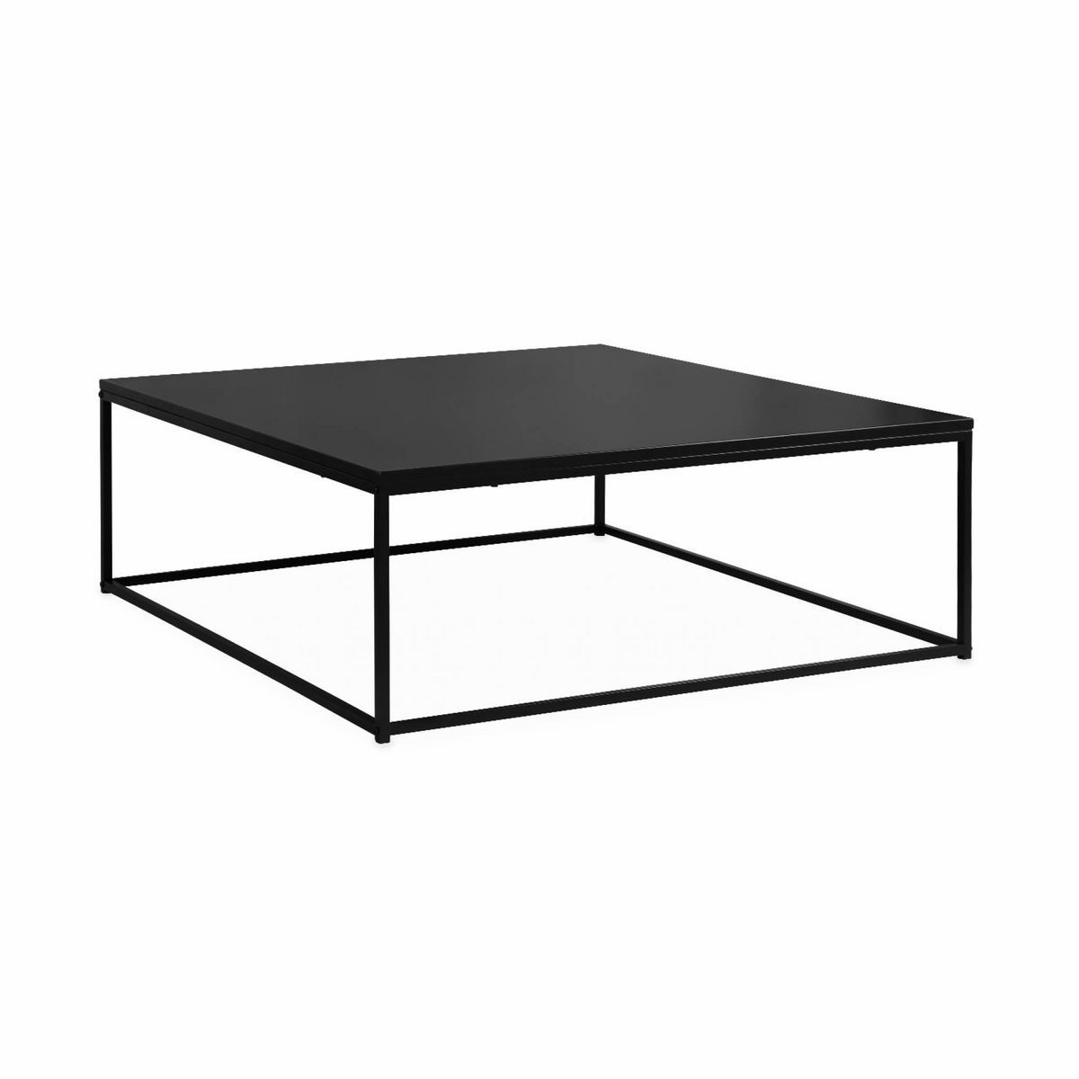  Table basse. Industrielle. structure métal noir. L 100 x l 100 x H 36cm