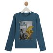 IN EXTENSO T-shirt manches longues à sequins réversibles new york garçon. Coloris disponibles : Bleu