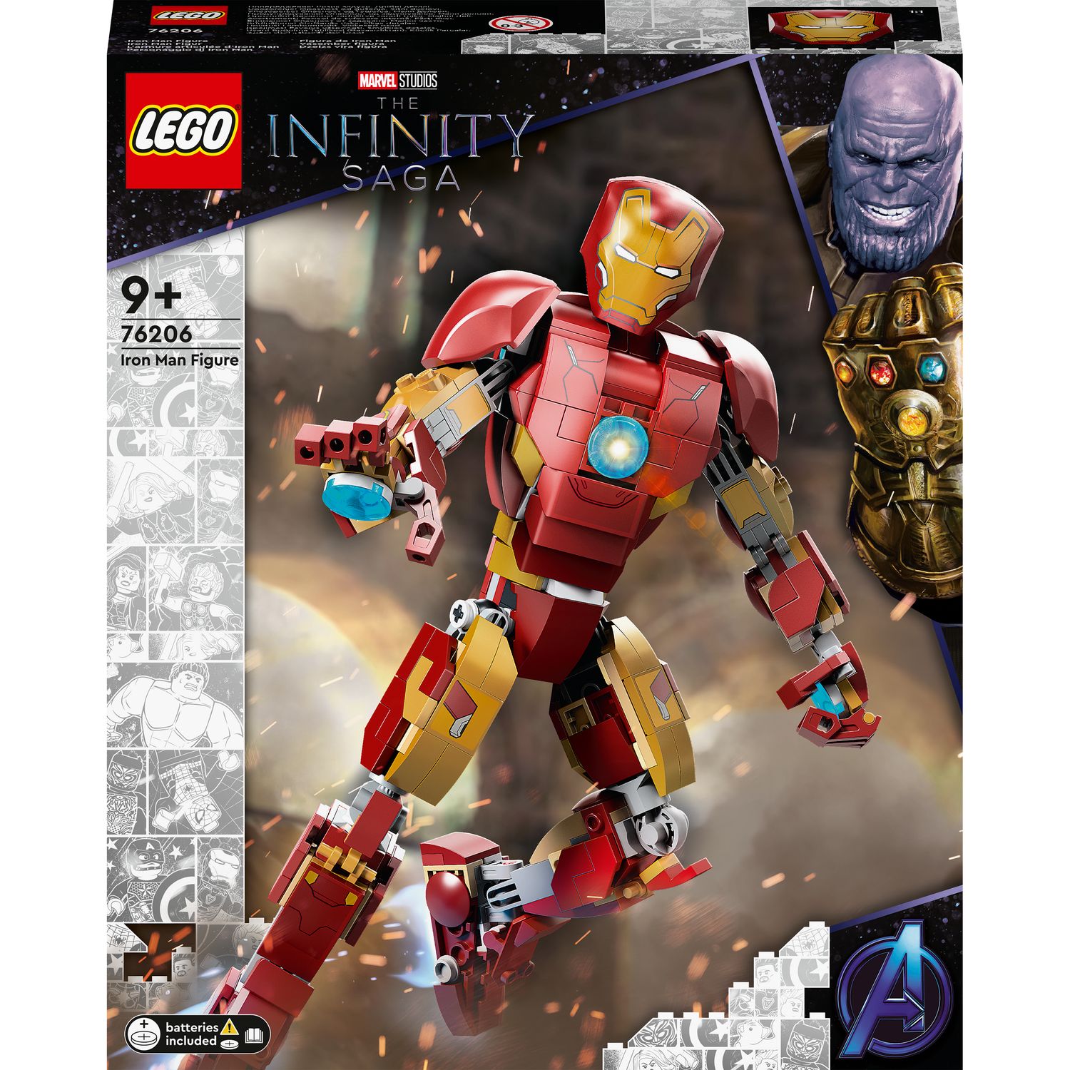 LEGO 76206 Marvel L'Armure Articulée d'Iron Man, Jouet Avengers, Figurine Iron  Man, Film L'ere d'Ultron, Infinity, Enfants 9 Ans - ADMI