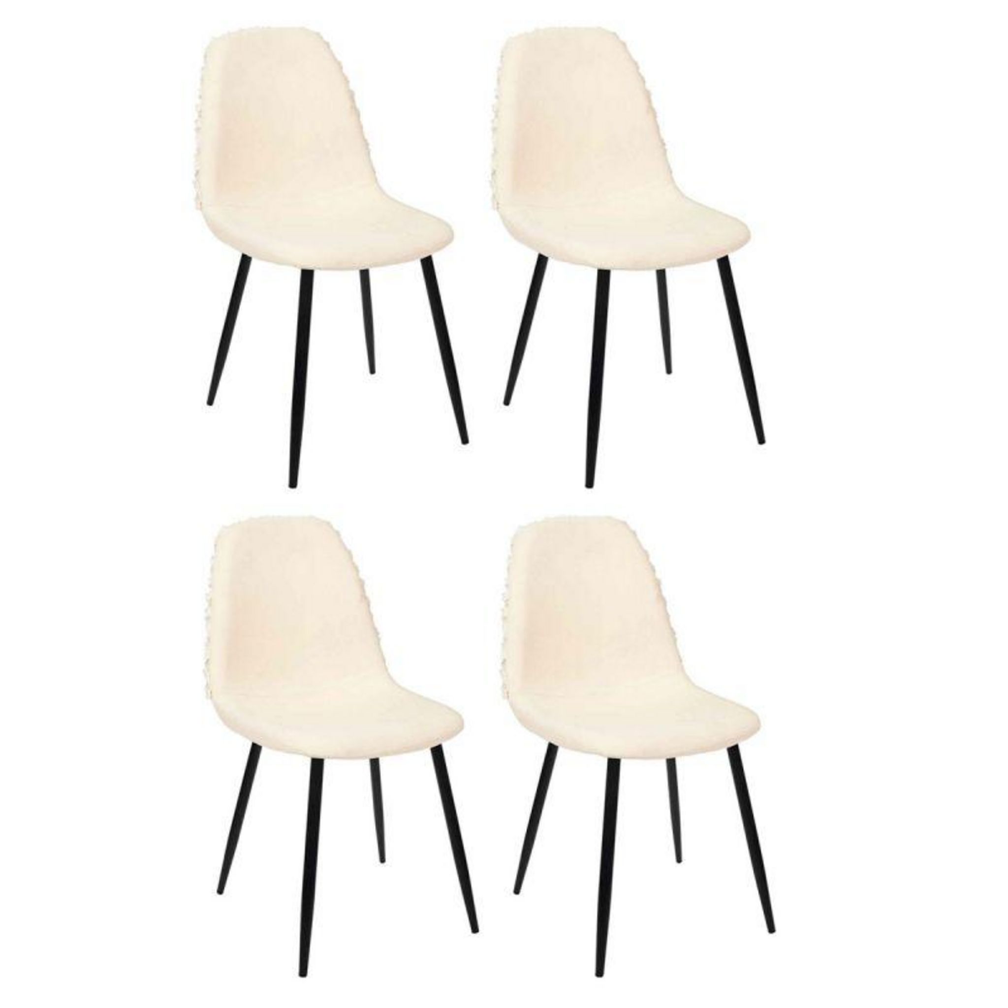 Chaise pieds en métal assise en tissu mora (lot de 2)