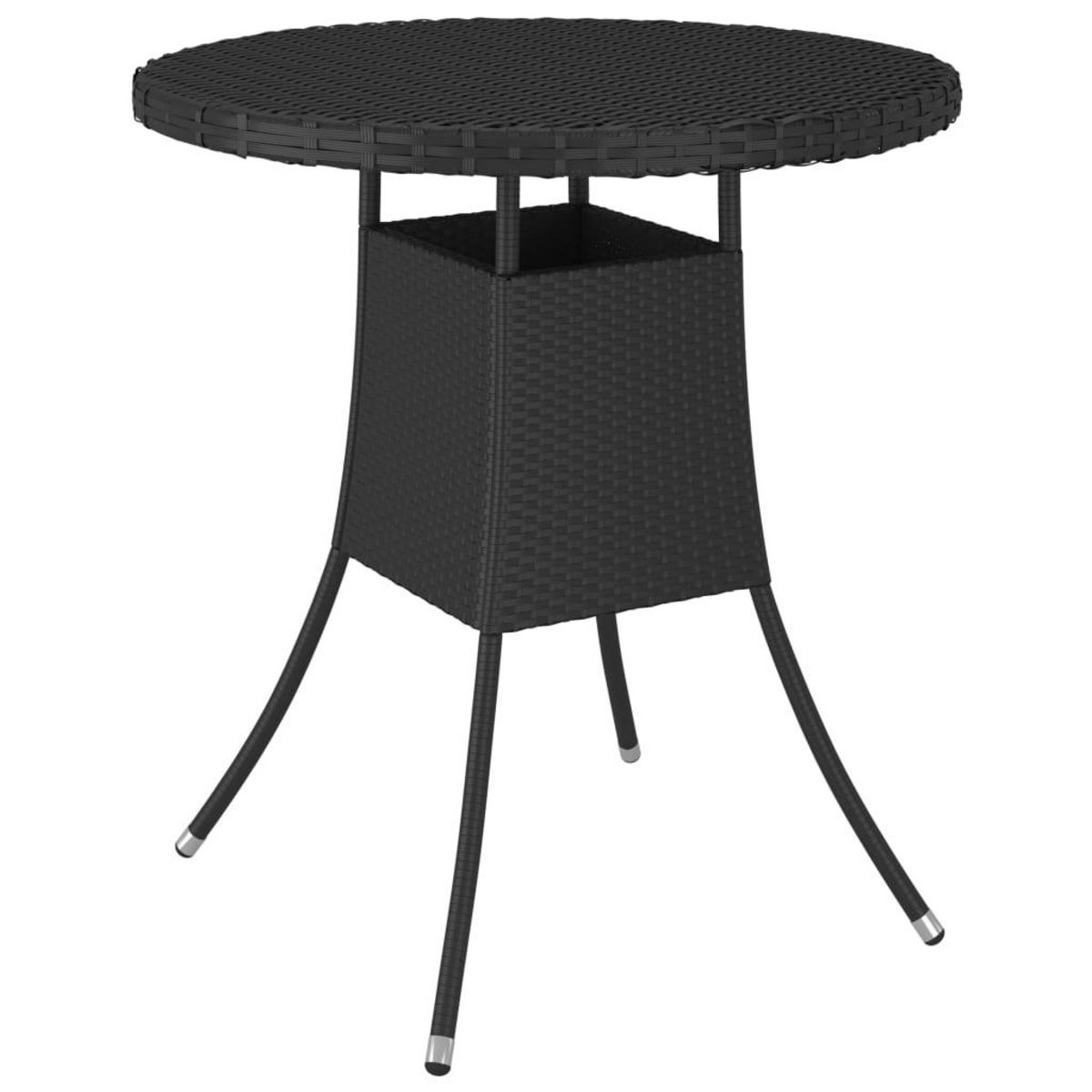 VIDAXL Table de jardin Noir 70x70x73 cm Resine tressee