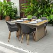 IDCOM Lot de 4 fauteuils de jardin coque noire VINY
