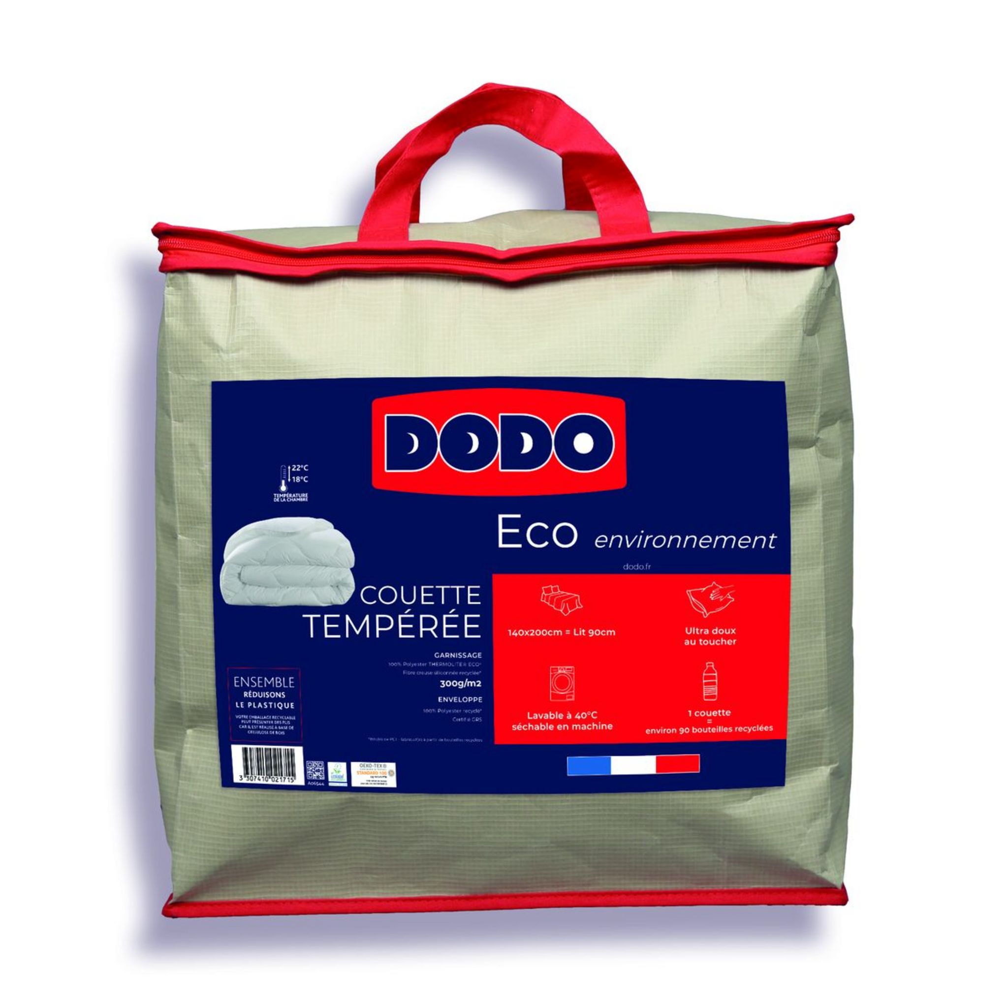 DODO Couette tempérée 300 g/m² en microfibre PLANETE PROTECT pas cher 