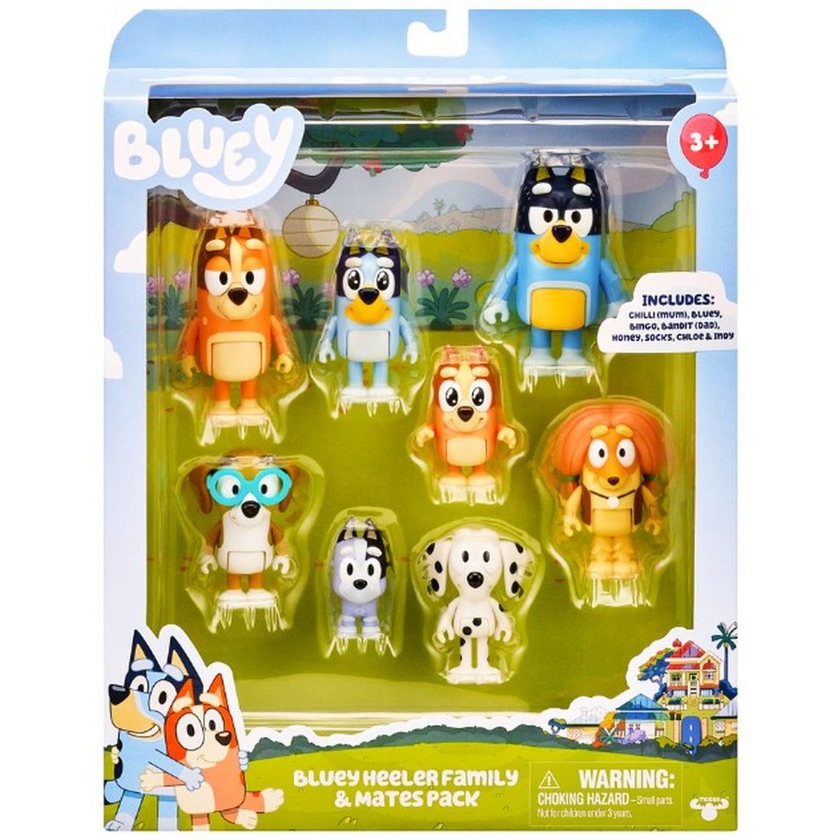 Coffret 8 Figurines articulées Bluey - Famille et amis de Bluey