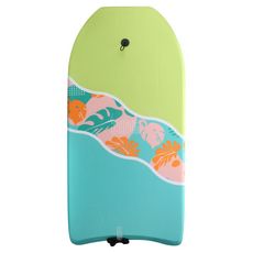 One Two Fun Planche de surf Thème Tropical - Vert/Bleu