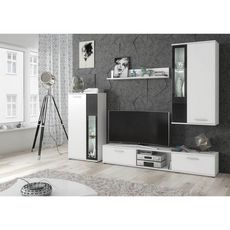 Ensemble Meuble TV Design  Wow  255cm Blanc & Noir