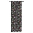 Rideau fantaisie à oeillets en coton motif floral PICOTA . Coloris disponibles : Noir