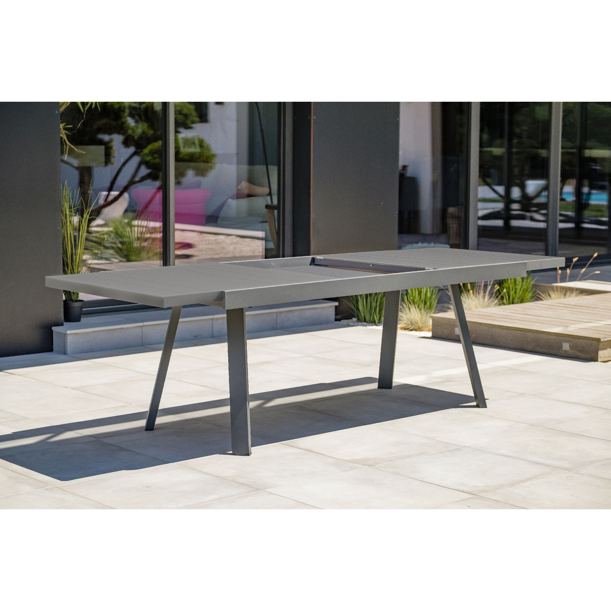 Table de jardin extensible 8/10 personnes SANTORIN kaki