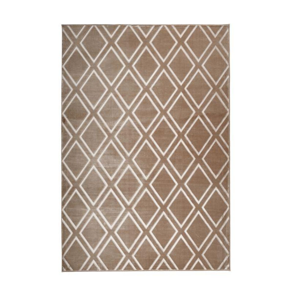 Paris Prix Tapis Imprimé Losange Fait Main  Monroe III  Taupe
