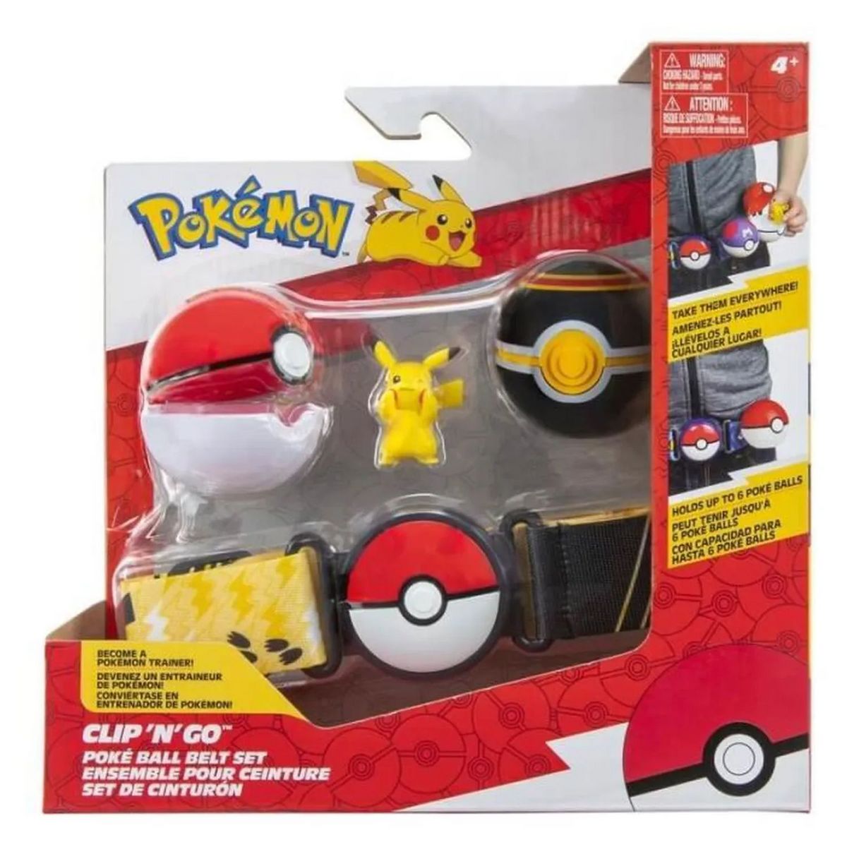 BANDAI Pokémon - Ceinture Poké Ball, Luxury Ball et figurine Pikachu