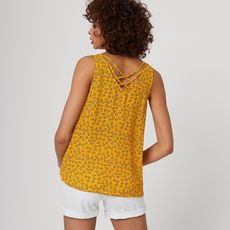 IN EXTENSO Top jaune motifs léopards femme (Jaune)