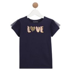 IN EXTENSO T-shirt manches courtes fille (Bleu marine )