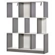 Bibliothèque étagère meuble de rangement 3 niveaux design contemporain MDF E1 bicolore gris blanc