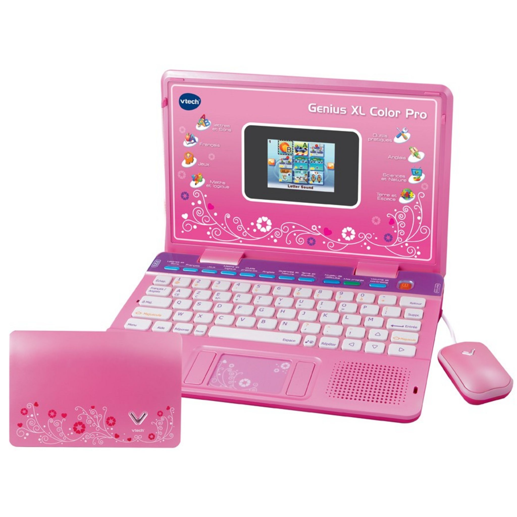 VTECH Ordinateur Genius XL Color Pro Bilingue Rose pas cher