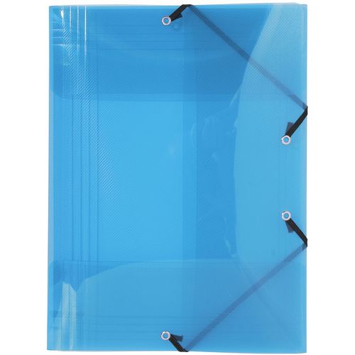 Chemise à élastique 24x32cm 3 rabats polypro Crystal bleu translucide