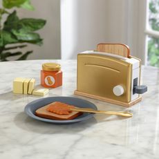 Kidkraft Ensemble dinette petit-déjeuner avec grille-pain doré + accessoires - Jouet d'imitation