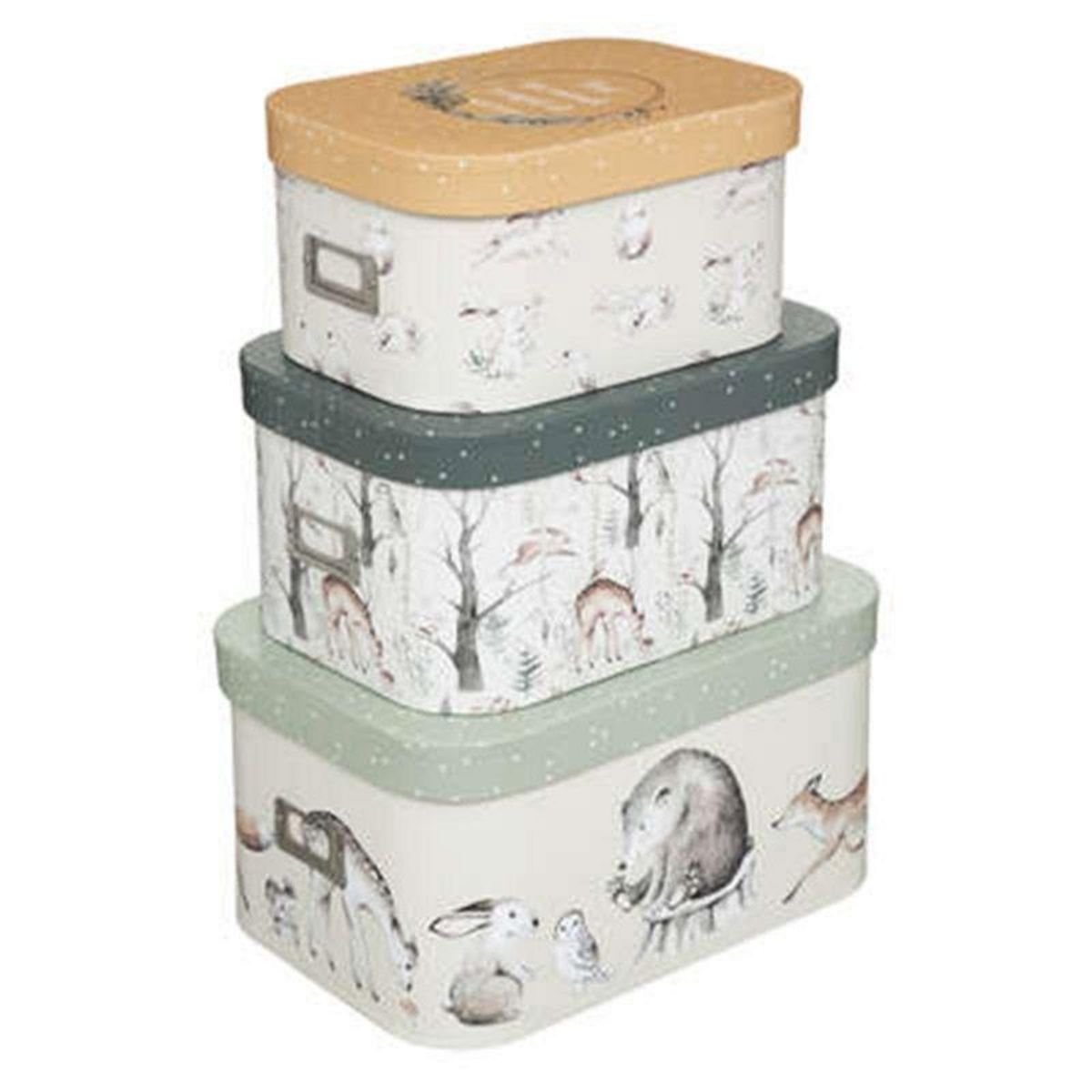 Lot de 3 Boîtes de Rangement Forêt 36cm Multicolore pas cher Auchan.fr