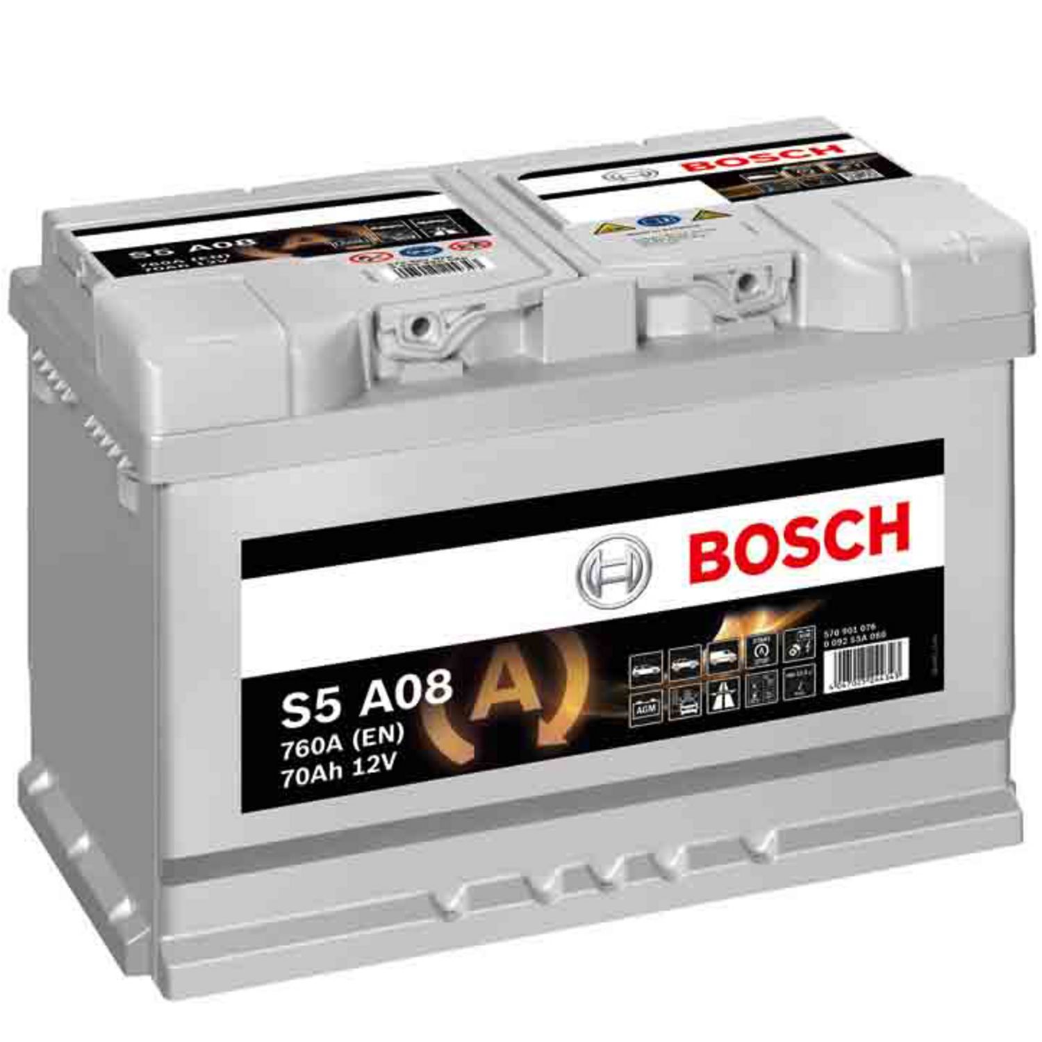 BATTERIE BOSCH S5 70AH, 760A, 0092S5A080 L3 start-stop - SOS Batterie