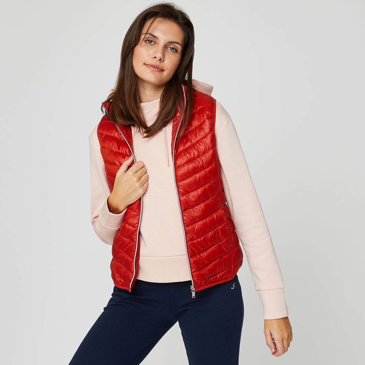 Veste sans 2025 manche rouge femme