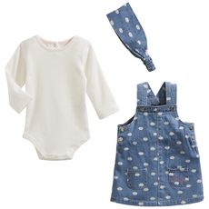 In Extenso Ensemble Robe Denim Body Fichu Bebe Fille Pas Cher A Prix Auchan