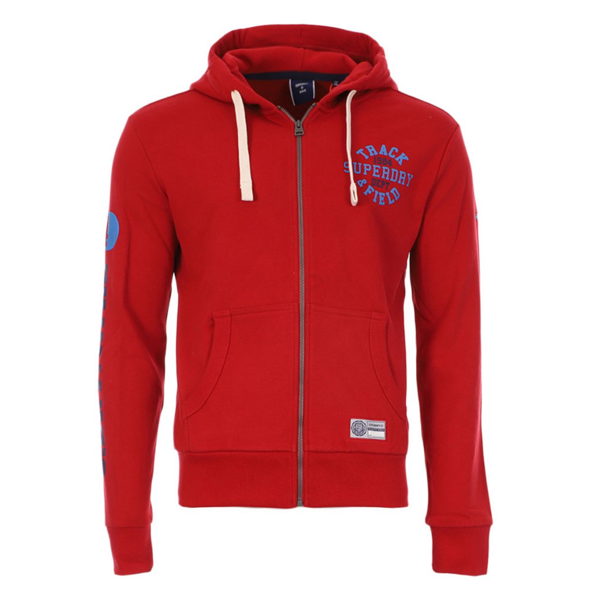 SUPERDRY Sweat zipp Rouge Homme Superdry Track Field pas cher