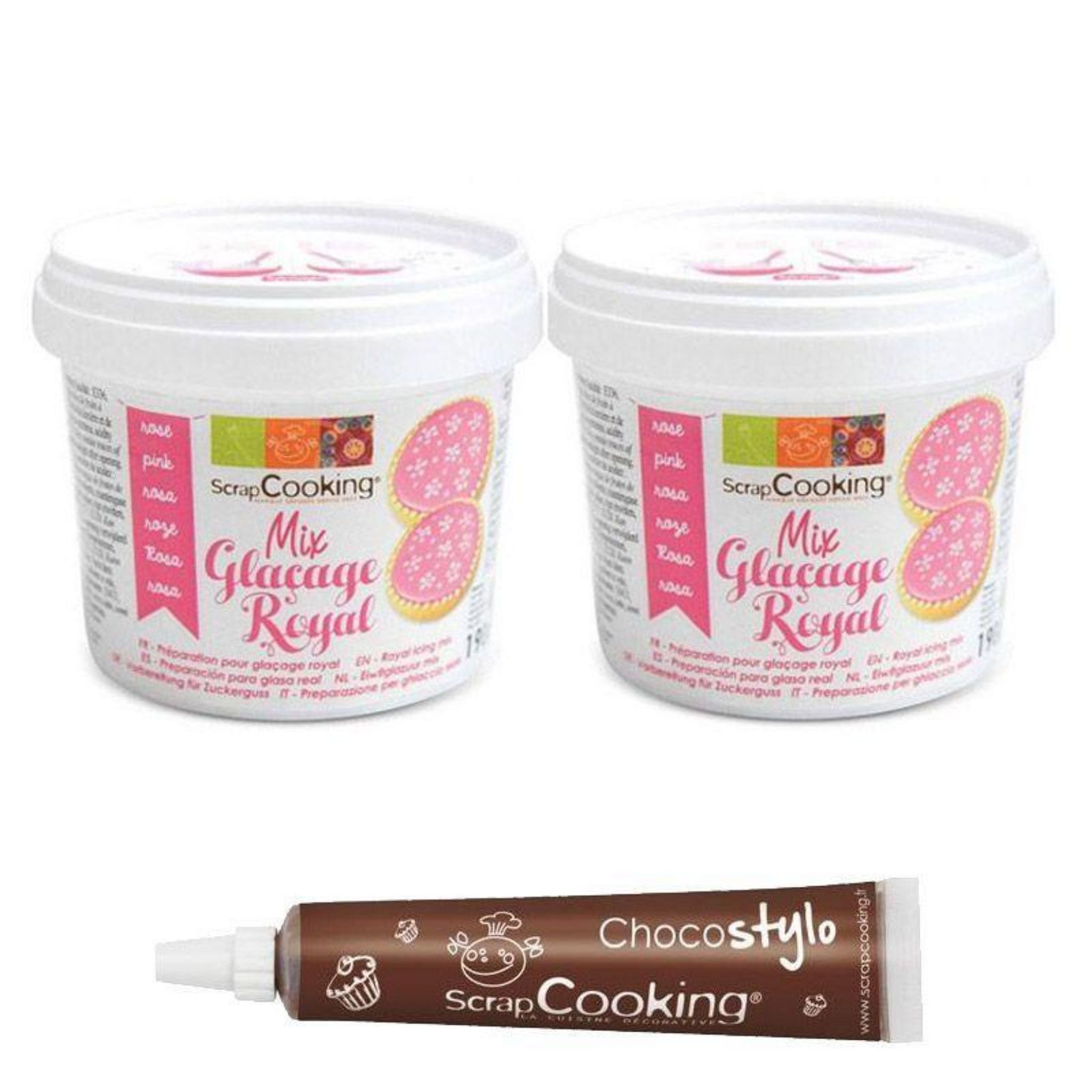 Scrapcooking - Préparation glaçage royal rose 380 g + stylo glaçage noir -  Kits créatifs - Rue du Commerce