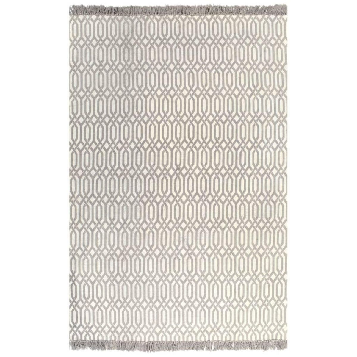 VIDAXL Tapis Kilim Coton 120 x 180 cm avec motif Taupe