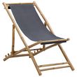 Chaise de terrasse Bambou et toile Gris fonce