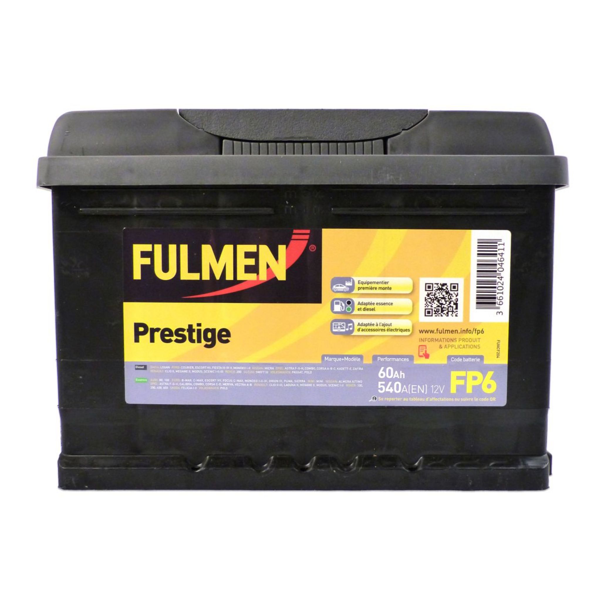 Fulmen Batterie prestige fulmen pour voiture 540A 60AHFP6 pas cher