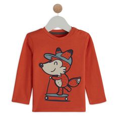 IN EXTENSO T-shirt manches longues renard bébé garçon (orange)