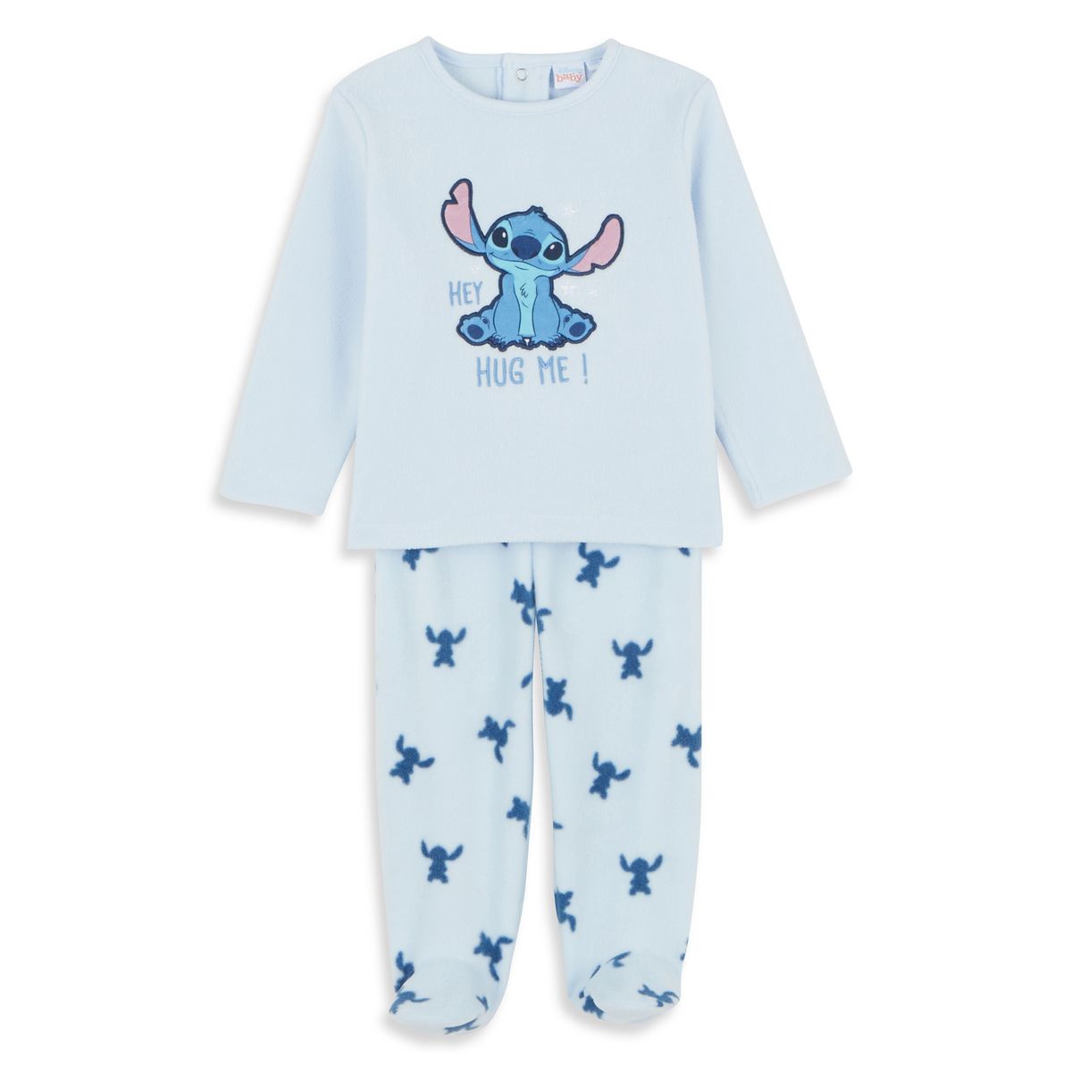 INEXTENSO Pyjama polaire Stitch bleu b b gar on pas cher Auchan