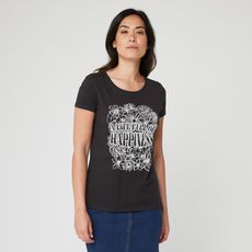 IN EXTENSO T-shirt manches courtes noir femme (gris anthracite)
