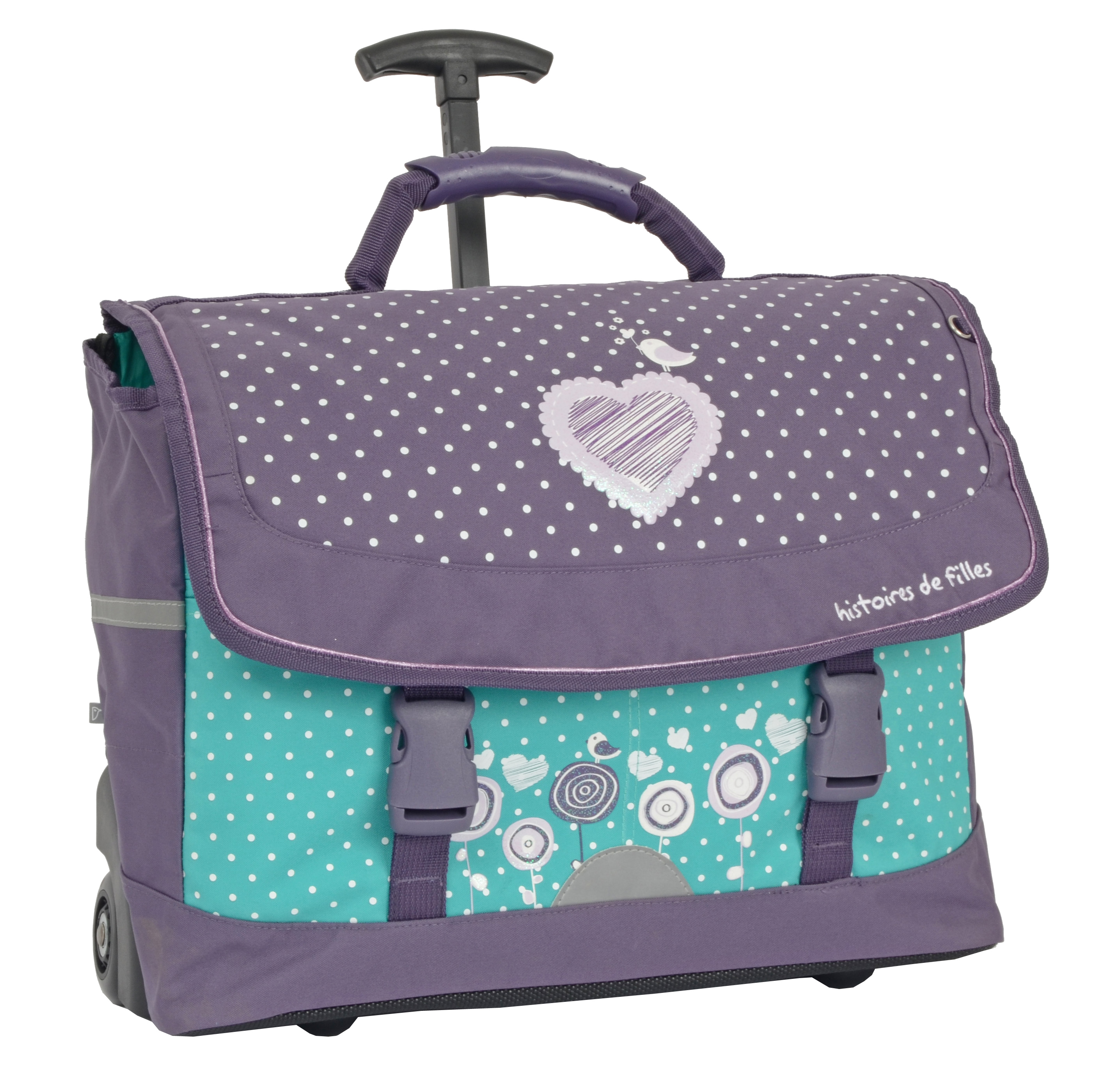 AUCHAN Cartable a roulettes 41 cm histoires de filles pas cher Auchan