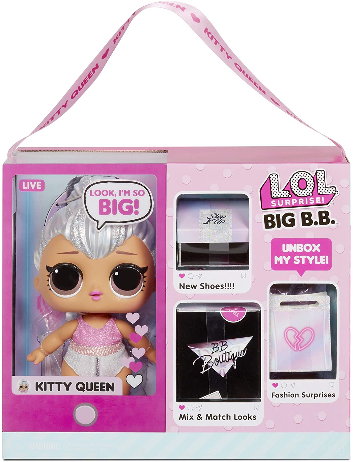 MGA Grande Poupée LOL Surprise Big B.B Kitty Queen 28cm pas cher