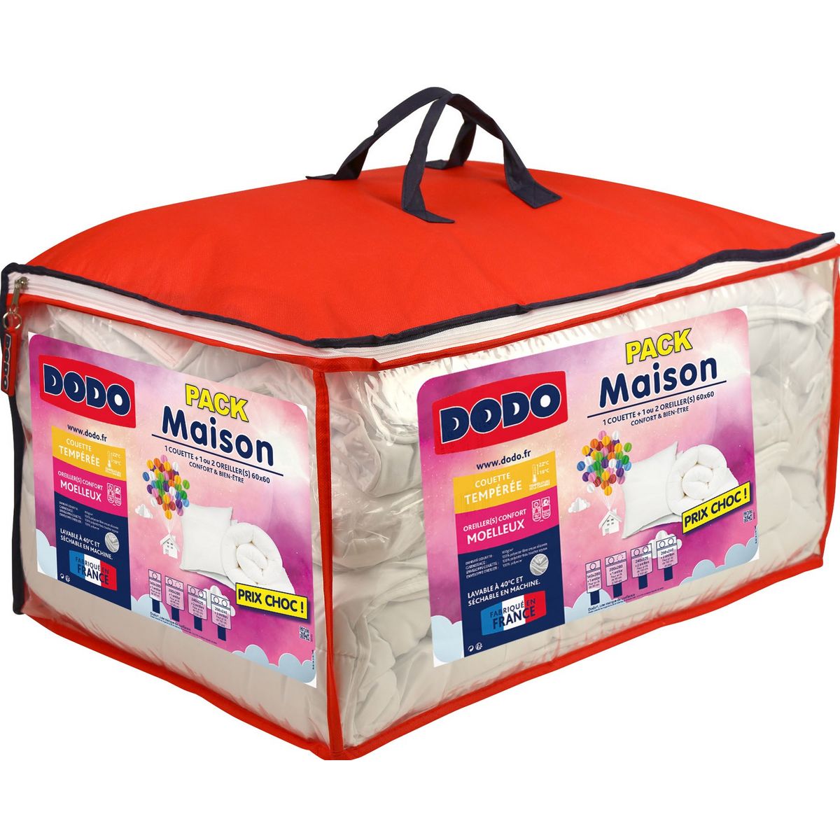 Pack DODO couette tempérée 140x200 + 1 oreiller 60x60 - Enveloppe