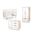 Chambre complète lit bébé 60x120 - commode à langer - armoire 2 portes LittleSky by Klups Sofie - Blanc