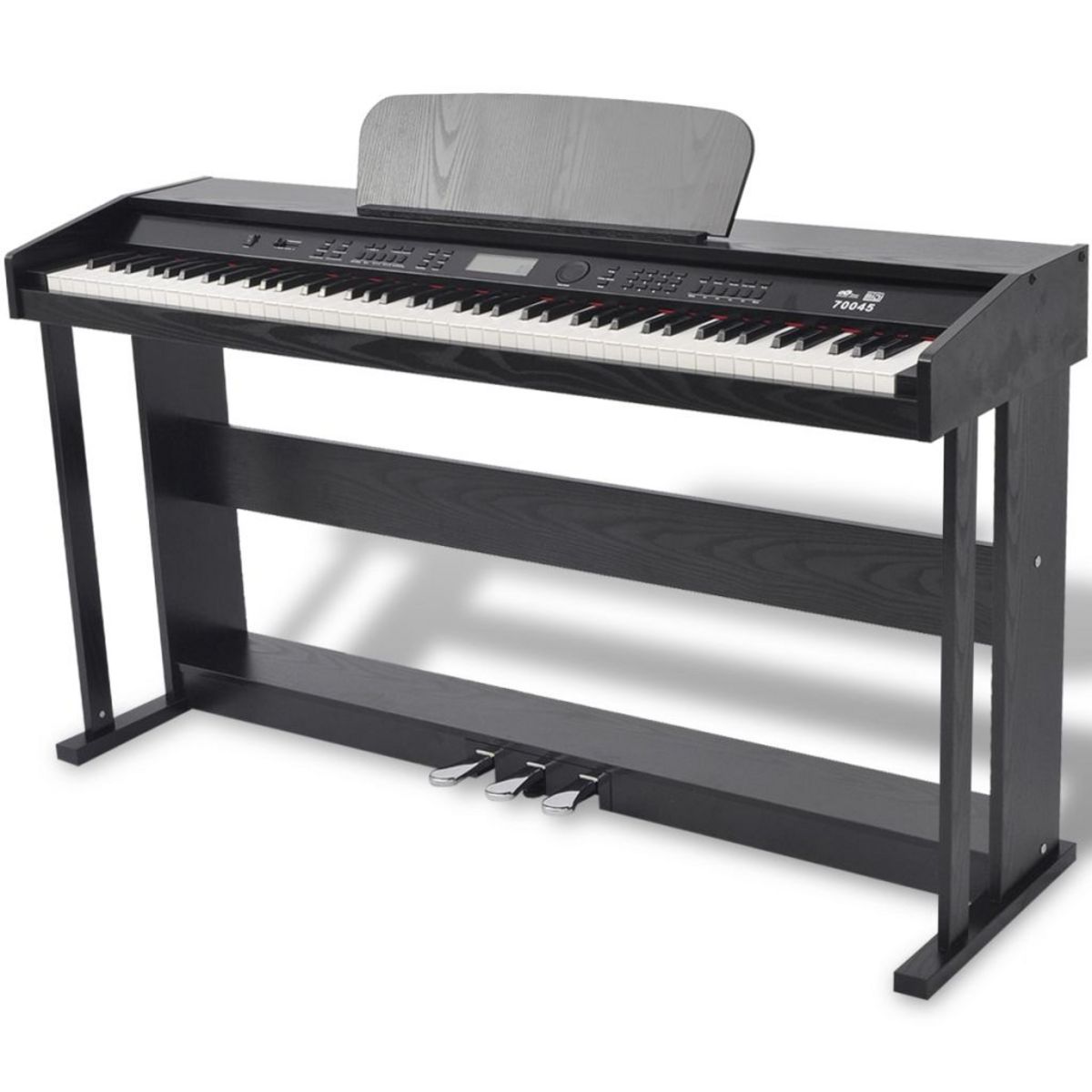 VIDAXL Piano numerique avec pedales 88 touches Noir Panneau melamine pas  cher 