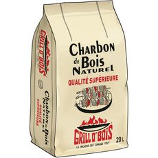 GRILL O'BOIS Charbon de bois naturel qualité supérieure 20l 20l