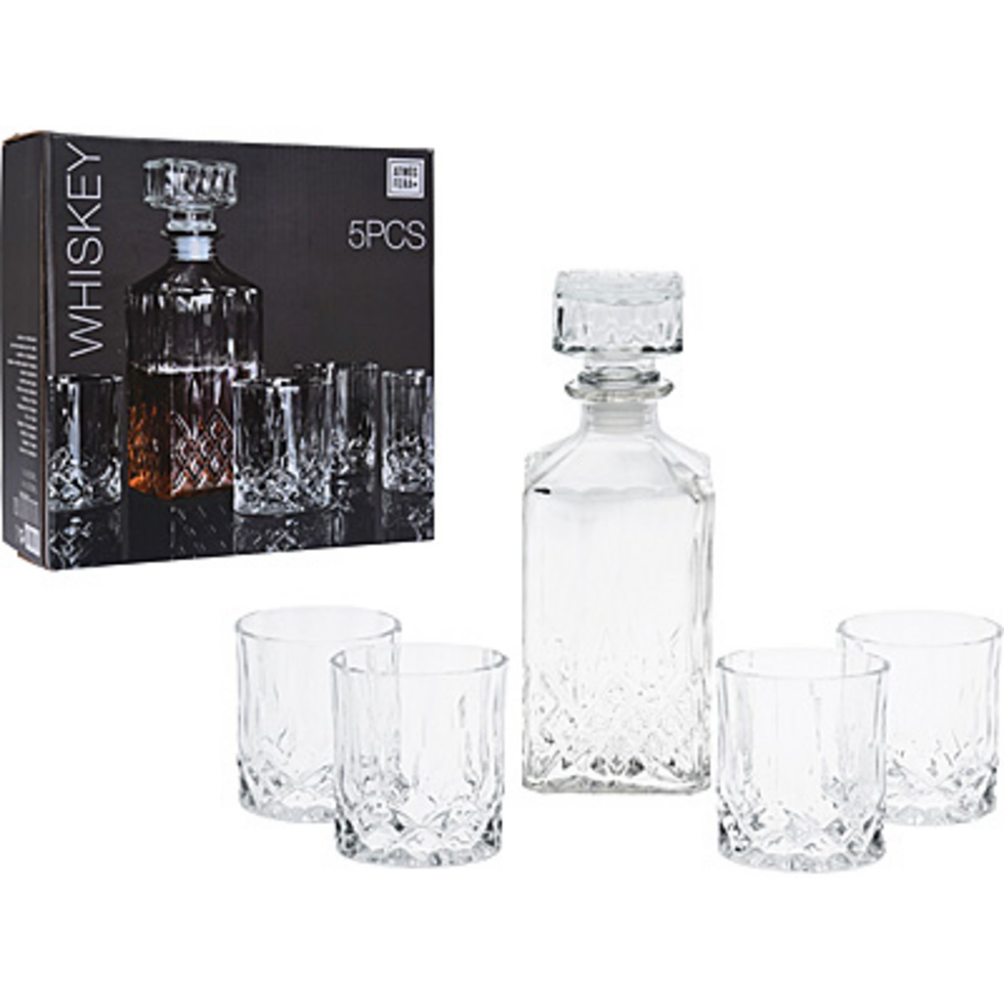 Coffret Whisky - 1 Carafe à Whisky + 4 Verres Whisky