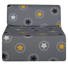 Chauffeuse 1 place STAR tissu gris étoiles  (Gris / Jaune)