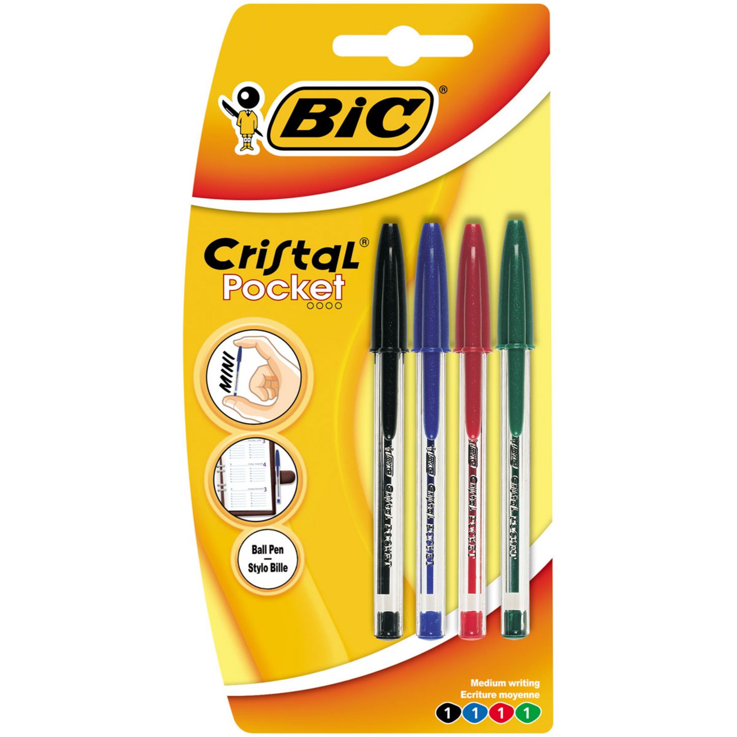 Bic stylo bille Cristal Medium, rouge sur