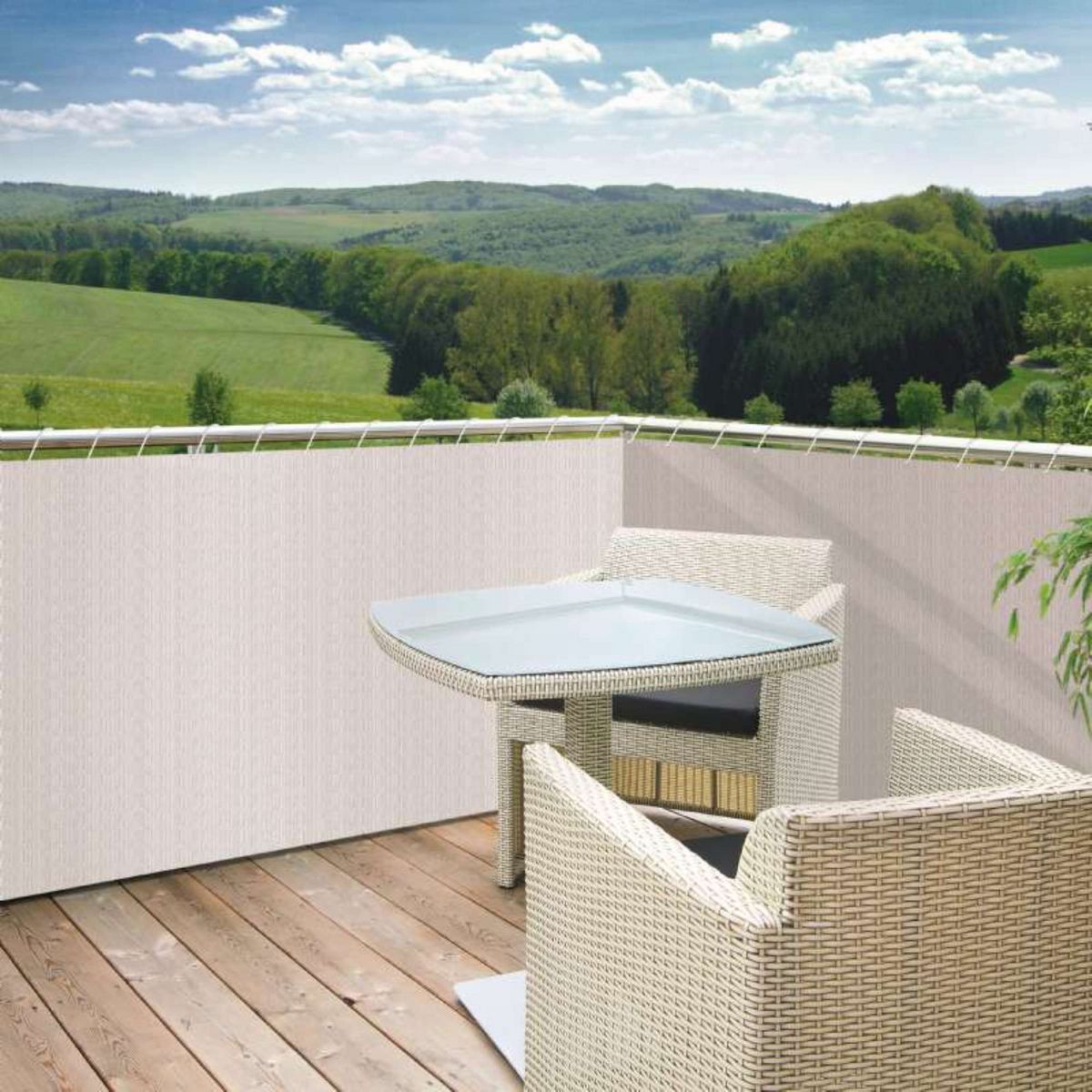 Windhager Brise vue occultant blanc de 0,9 x 5 mètres