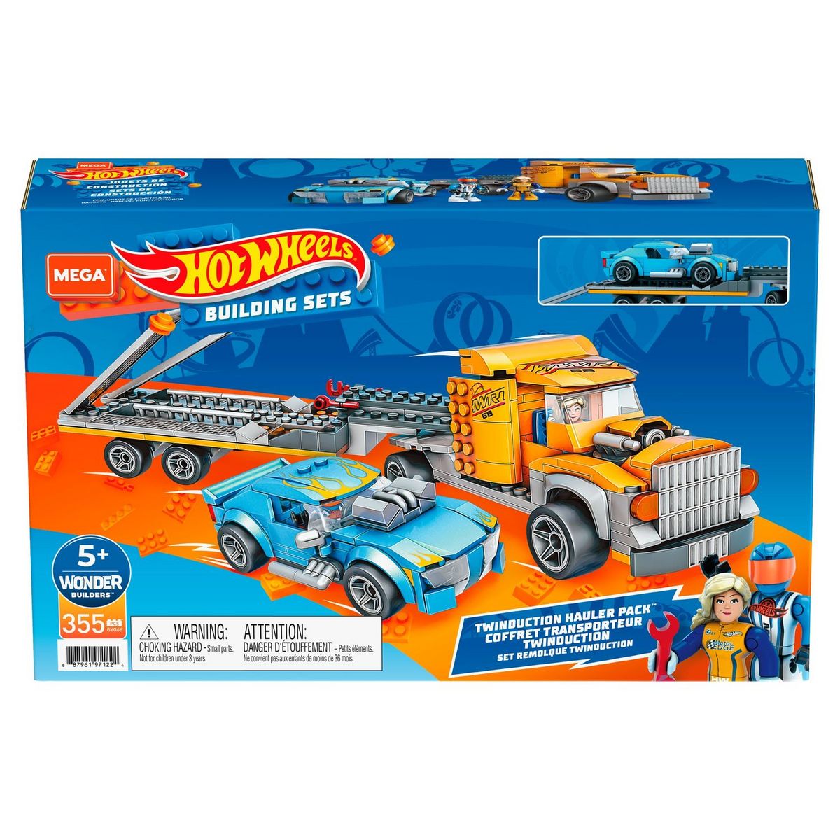 HOT WHEELS Camion Transporteur+Véhicule Hot Wheels pas cher