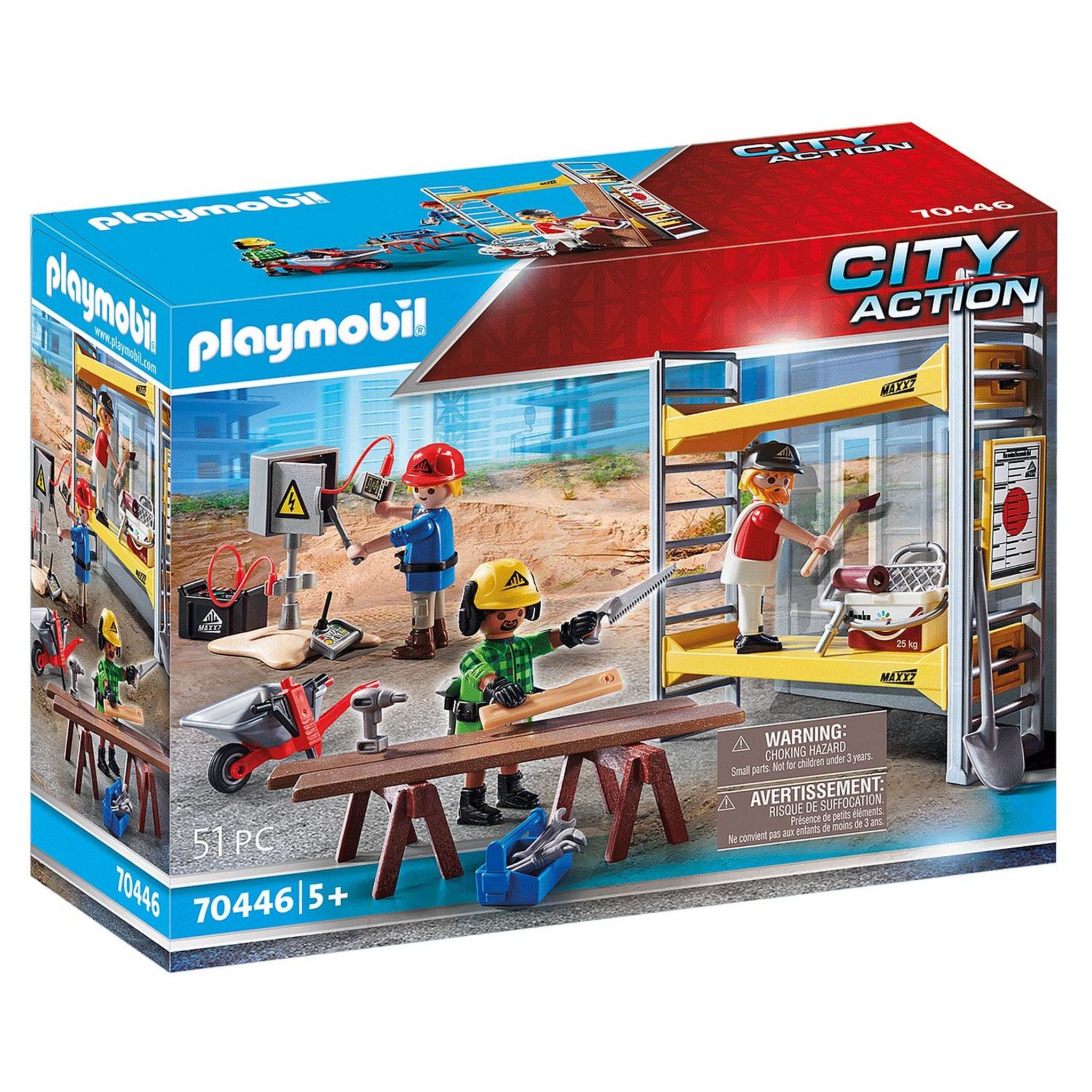 Playmobil City Action 4043 pas cher, Cabane de chantier transportable